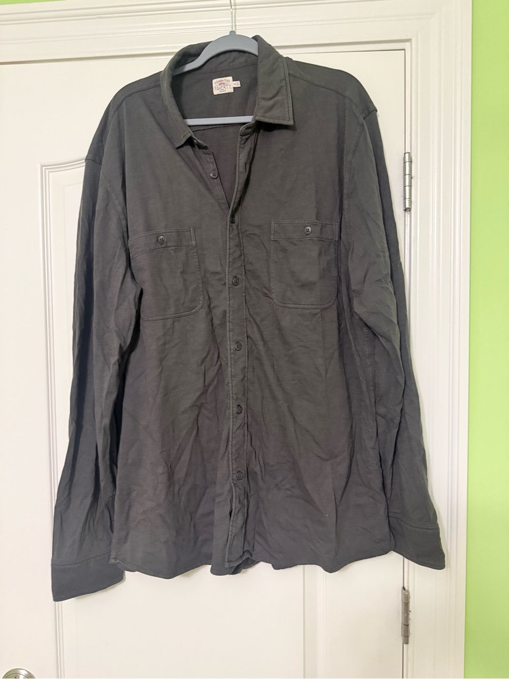 Men's Dark Gray Button-Up Workshirt Jacket